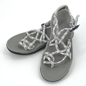 Viakix Siena Sandals Womens Size 9 Gray White Strappy Hiking Walking Outdoors
